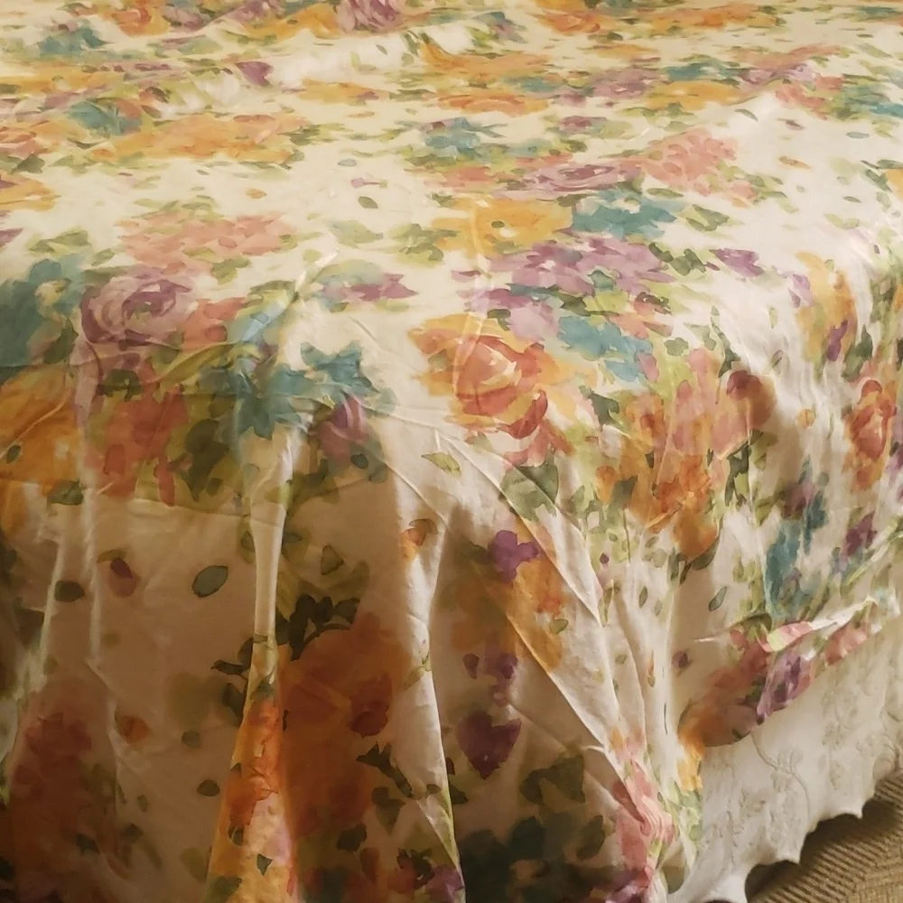 Lucky Brand floral multicolor watercolor King size duvet cover